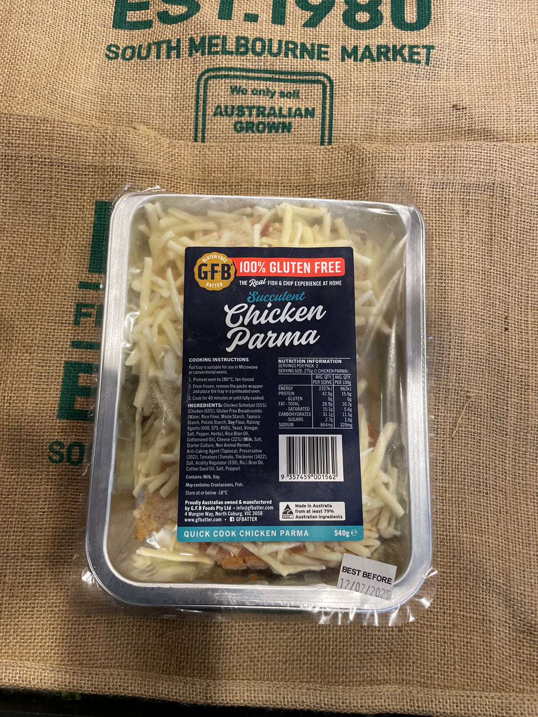 Frozen - Chicken Parma 100% Gluten Free, 540g