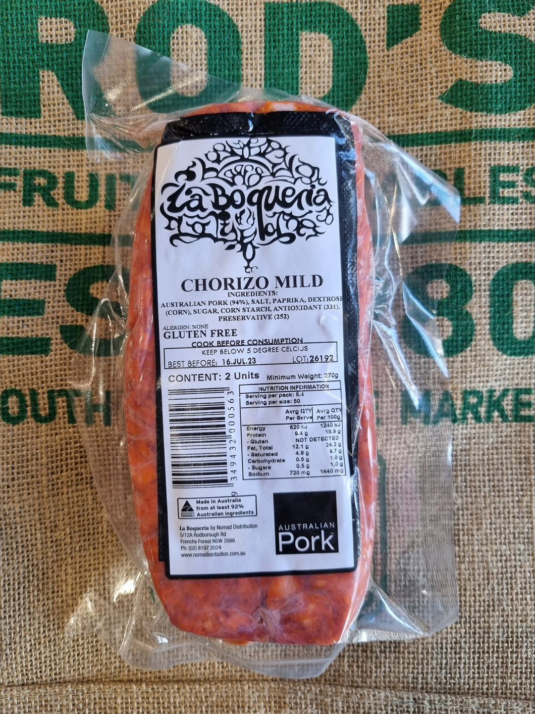 Chorizo - Mild  , La Boqueria twin pack
