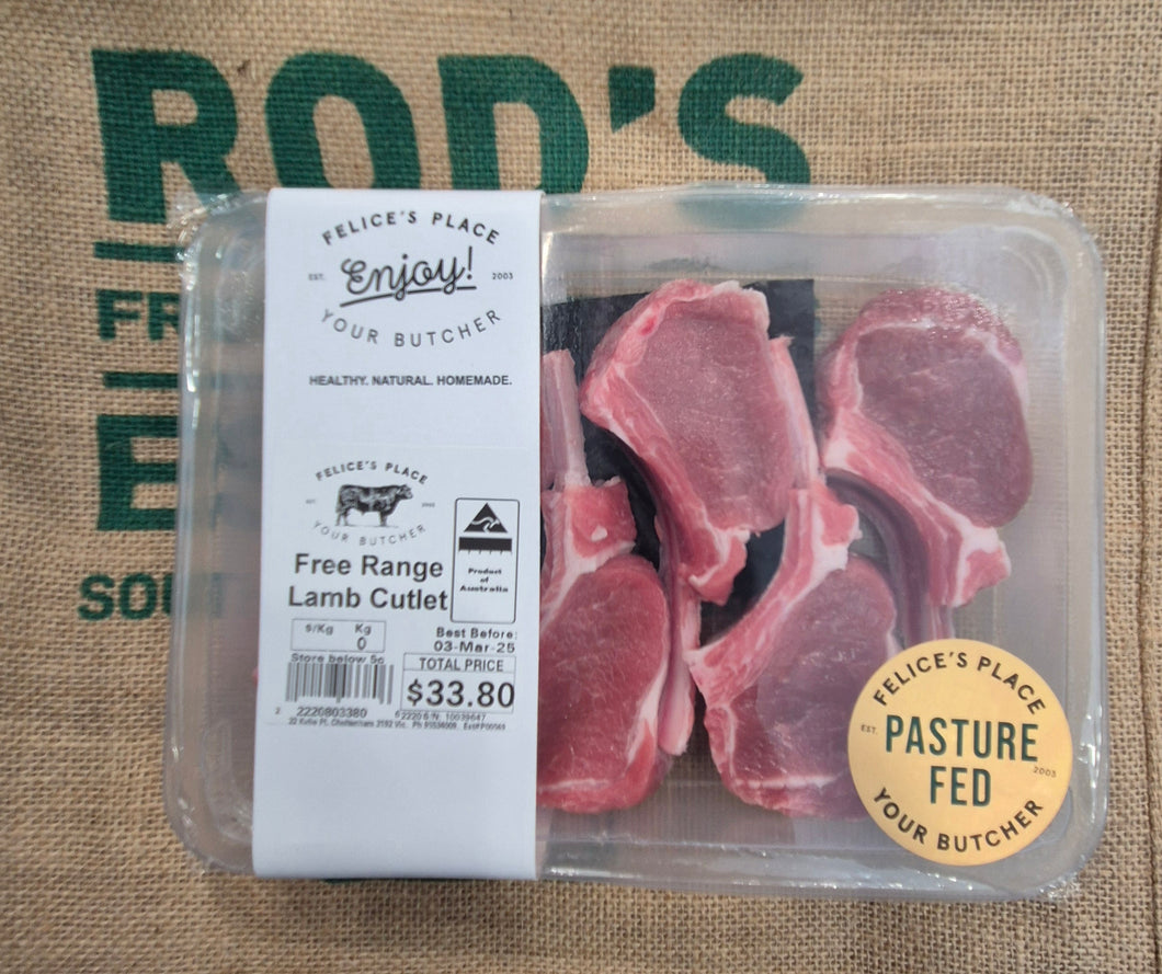Lamb -Cutlets 6 Pack Pasture Fed