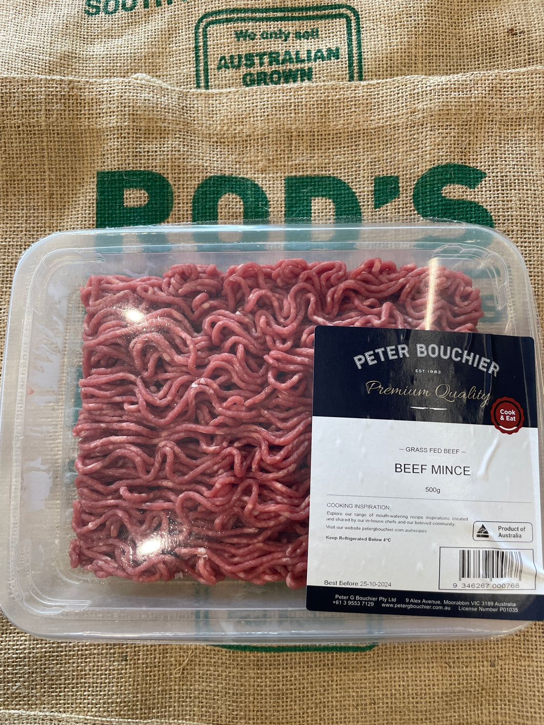 Mince-Beef , Grass Fed 500g ( Peter Bouchier) Fresh