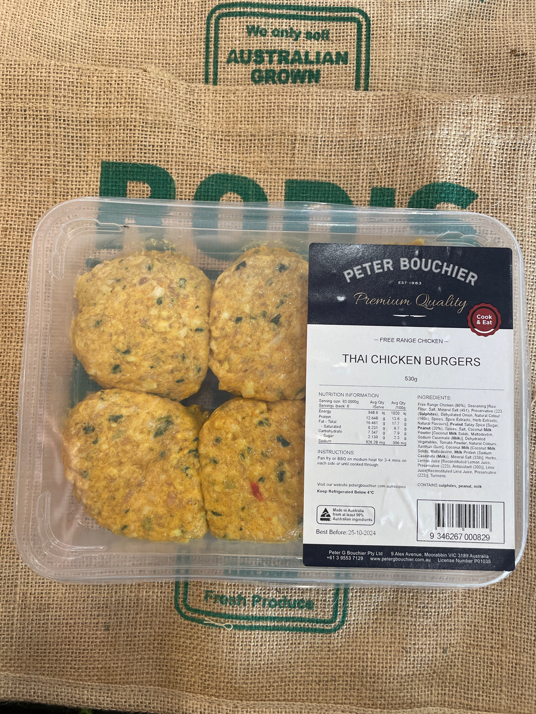 Peter Bouchier- Thai chicken Burgers (6 pack)