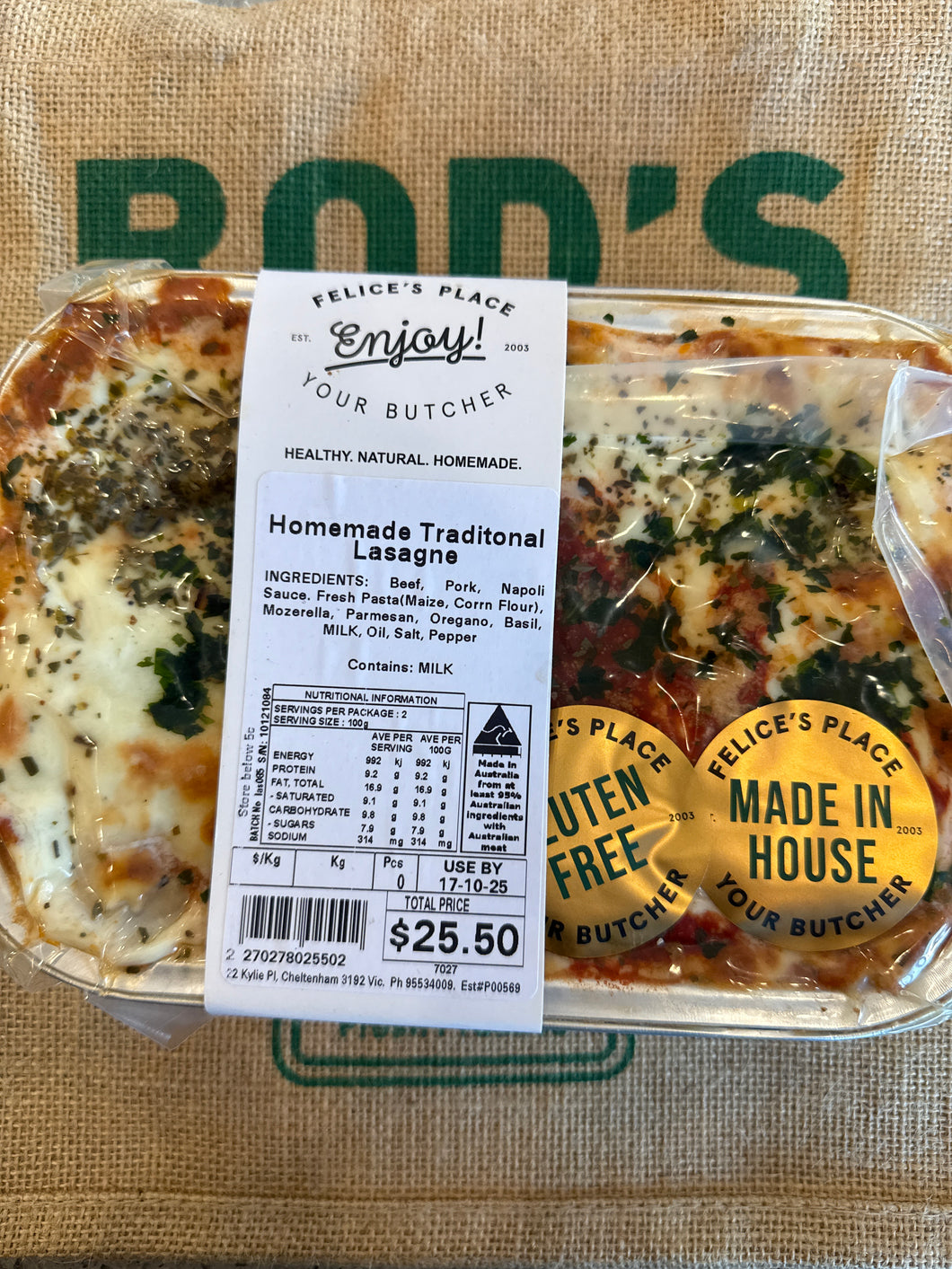Lasagne - Traditional Homemade Felice