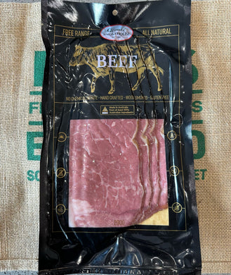 Beef- Pastrami Sliced ( Gamze Somkehouse) 200g Nitrate free , hand crafted