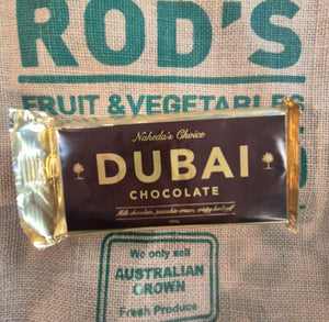Chocolate- Dubai  , 200g block Milk chocolate with pistachio cream & crispy kadayif