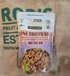 Rice- Mexican chicken Bone Broth, Microwave Pouch 100g ( The stock Merchant)