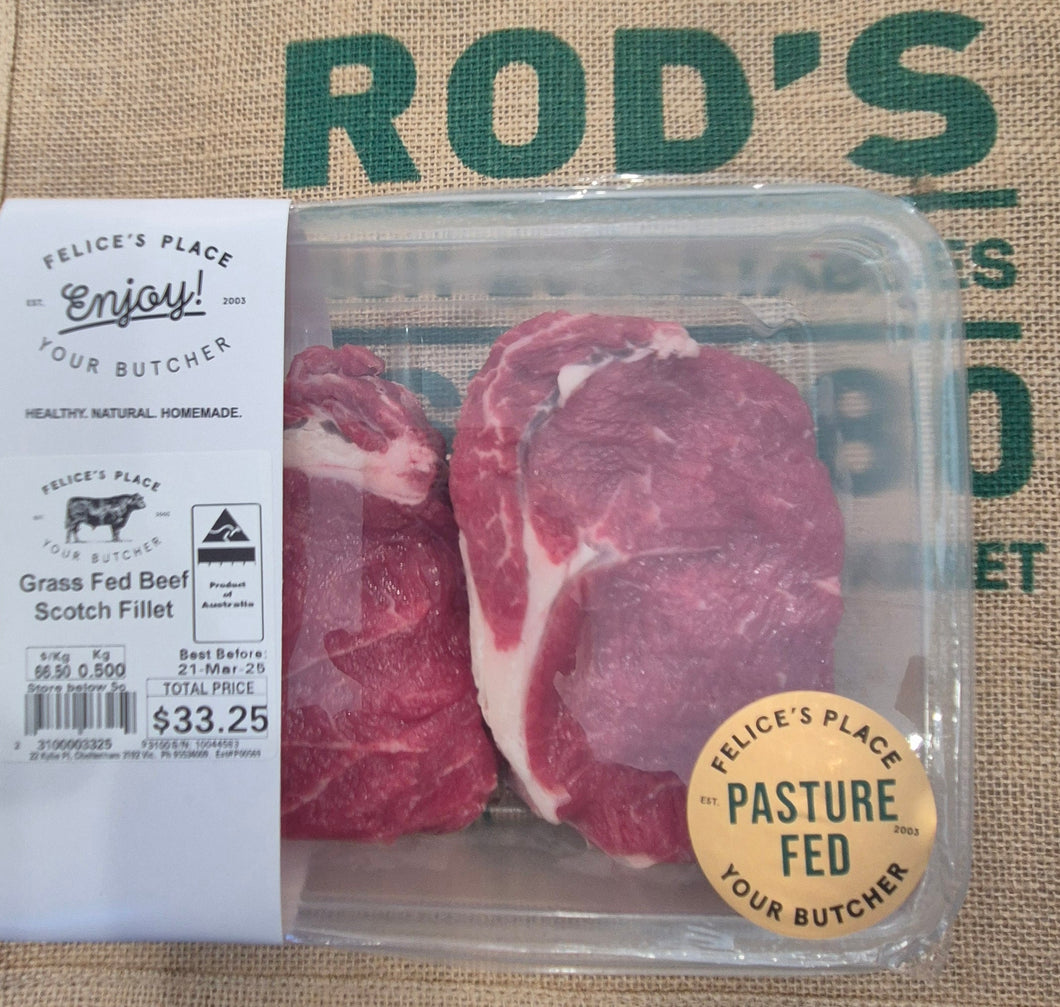 Steak- Scotch Beef Fillet 2 pack ( 500g) Grass fed
