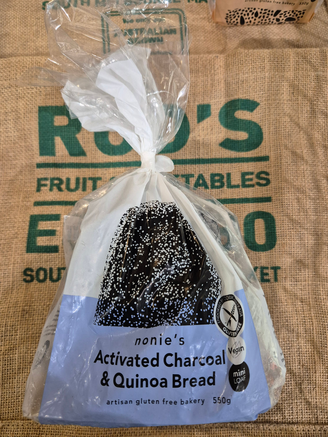 Bread - Activated Charcoal & Quinoa, vegan, gluten free (frozen)