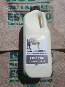 Gippsland Jersey Milk 2LITRE Unhomogenised  NEW