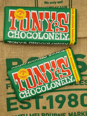 Chocolate- Tony's Milk Hazelnut bar 180g