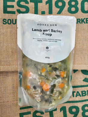 Soup- Lamb & Barley 450g ( Fox Den) Authentic Home Made