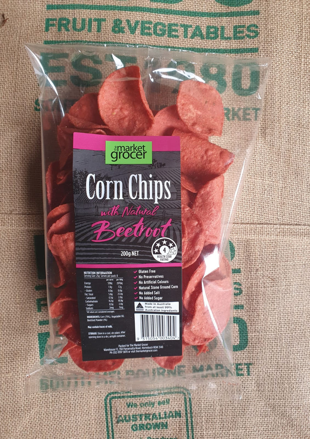 Corn Chips- Beetroot 200g BAG