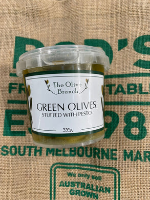 Olives- Green stuffed with Pesto 335g, New!