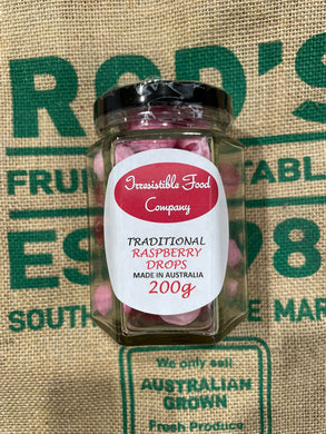Raspberry- Drops traditional 200g glass jar