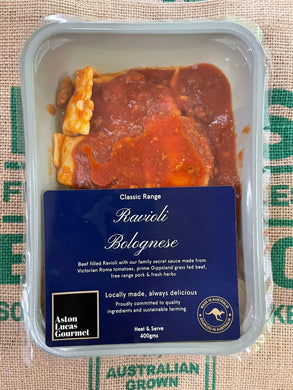 Pasta- Beef Ravioli Bolognese 400g Heat & Serve  NEW!