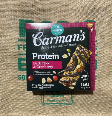 Carman's Protein Dark Chocolate & Cranberry Bars 6 x 200g